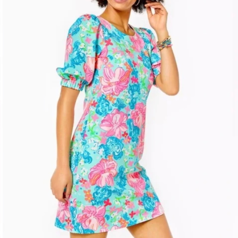 Cayce Dress - Surf Blue Lucious Lions -Medium- Lilly Pulitzer - New With Tag